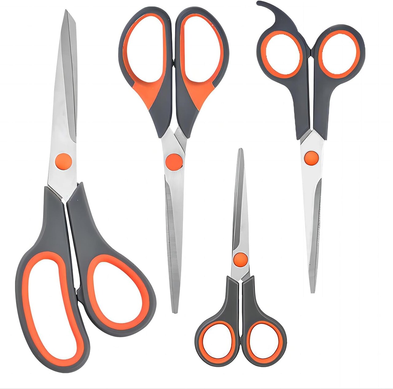 4-Pack Multipurpose Scissors Set – Ultra Sharp Soft Grip for Home, Office & Crafts